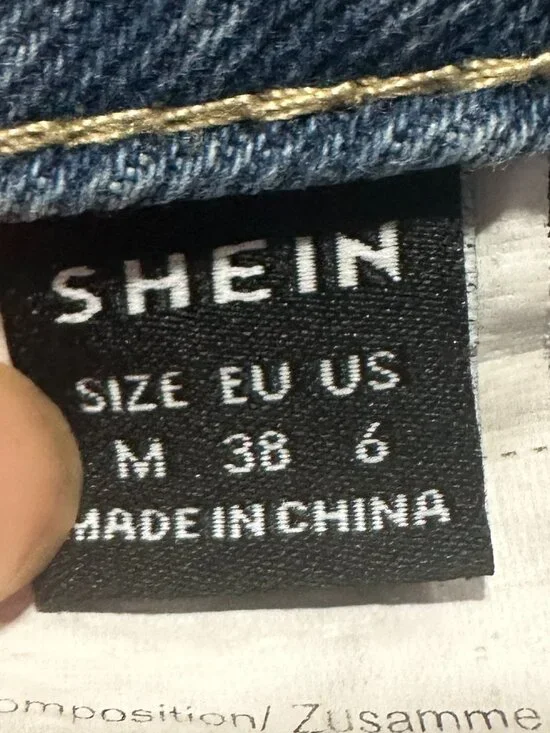 SHEIN Jeans Womens Medium US 6 Light Blue Distressed High Rise Streetwear Ripped - Picture 7 of 7